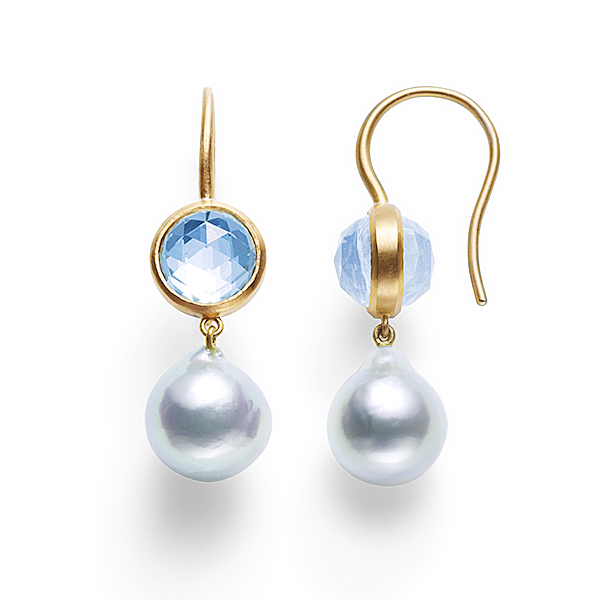 precious moon first lady Earrings (aquamarine）