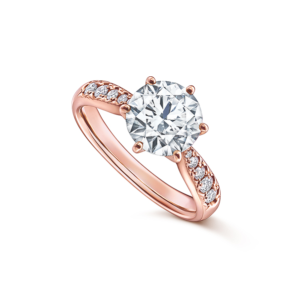 PIACERE Solitaire pavé Ring