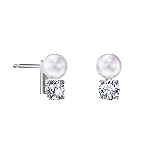 balance duo pearl & diamond Earrings